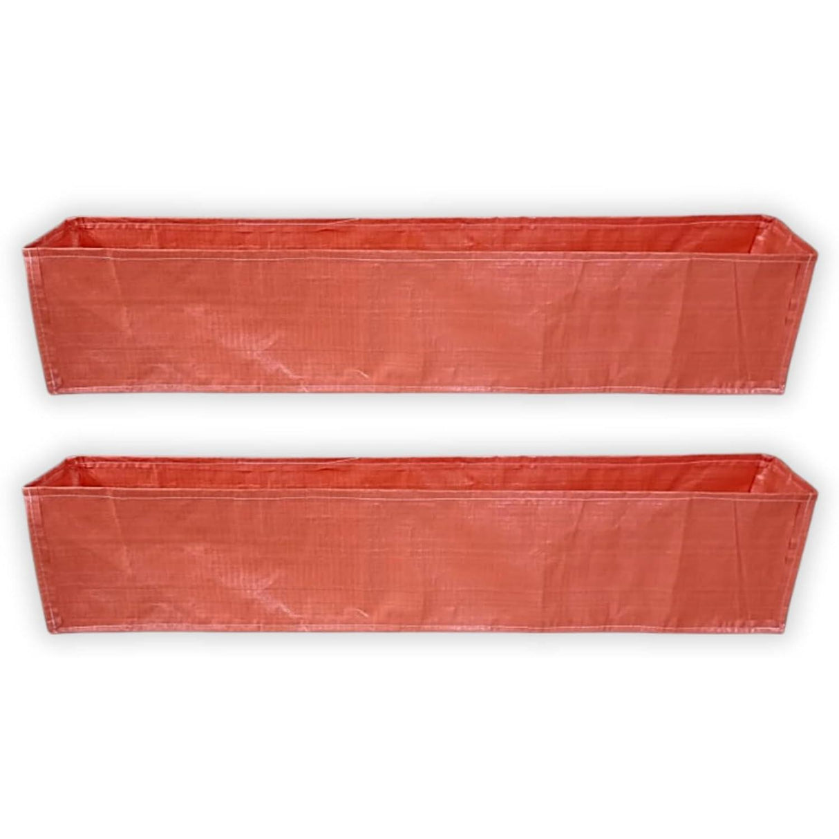 SINGHAL HDPE UV Protected Rectangular Grow Bags 60x12x12 Inches Pack of 2, Ideal for Terrace and Vegetable Gardening (Orange) - Singhal Mart