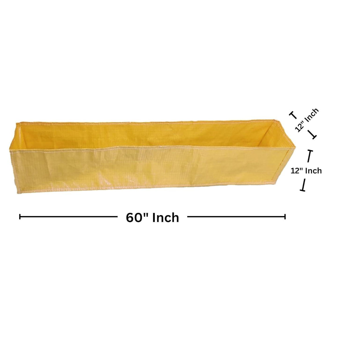 SINGHAL HDPE UV Protected Rectangular Grow Bags 60x12x12 Inches Pack of 2, Ideal for Terrace and Vegetable Gardening (Yellow) - Singhal Mart