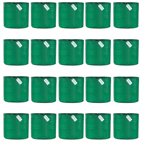 SINGHAL HDPE UV Protected Round Plants Grow Bags 12x12 Inch Pack of 20 Green Colour Suitable for Terrace and Vegetable Gardening - Singhal Mart