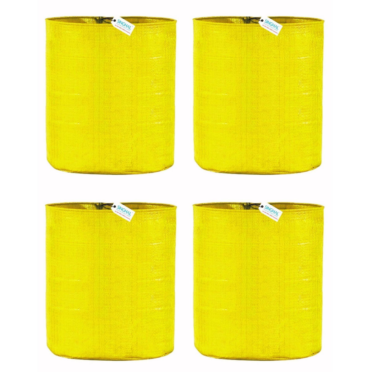 SINGHAL HDPE UV Protected Round Plants Grow Bags 15x12 Inches, Yellow Colour Ideal for Terrace and Vegetable Gardening Pack of 4 - Singhal Mart