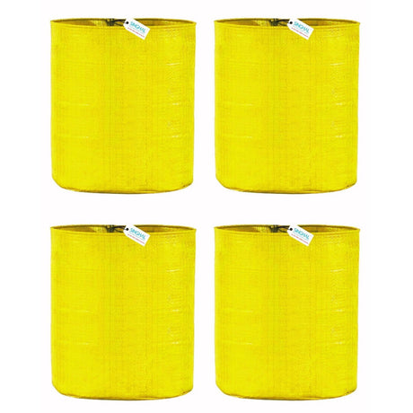SINGHAL HDPE UV Protected Round Plants Grow Bags 15x12 Inches, Yellow Colour Ideal for Terrace and Vegetable Gardening Pack of 4 - Singhal Mart