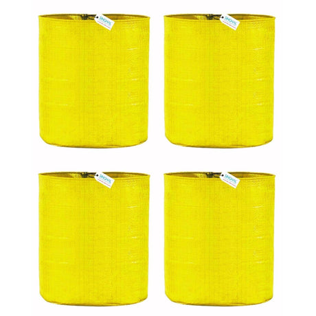 SINGHAL HDPE UV Protected Round Plants Grow Bags 15x12 Inches, Yellow Colour Ideal for Terrace and Vegetable Gardening Pack of 4 - Singhal Mart