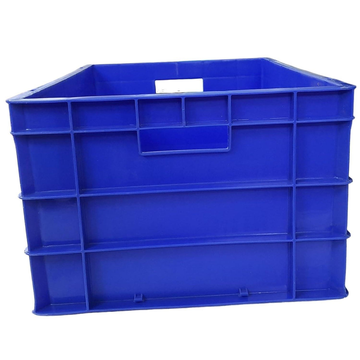 SINGHAL Heavy-Duty Big Blue Portable Plastic Crate 60x40x27 CM | Storage Crates | Shelf Basket for Large Items | Vegetable, Fruit, Milk | Pack of 2 - Singhal Mart