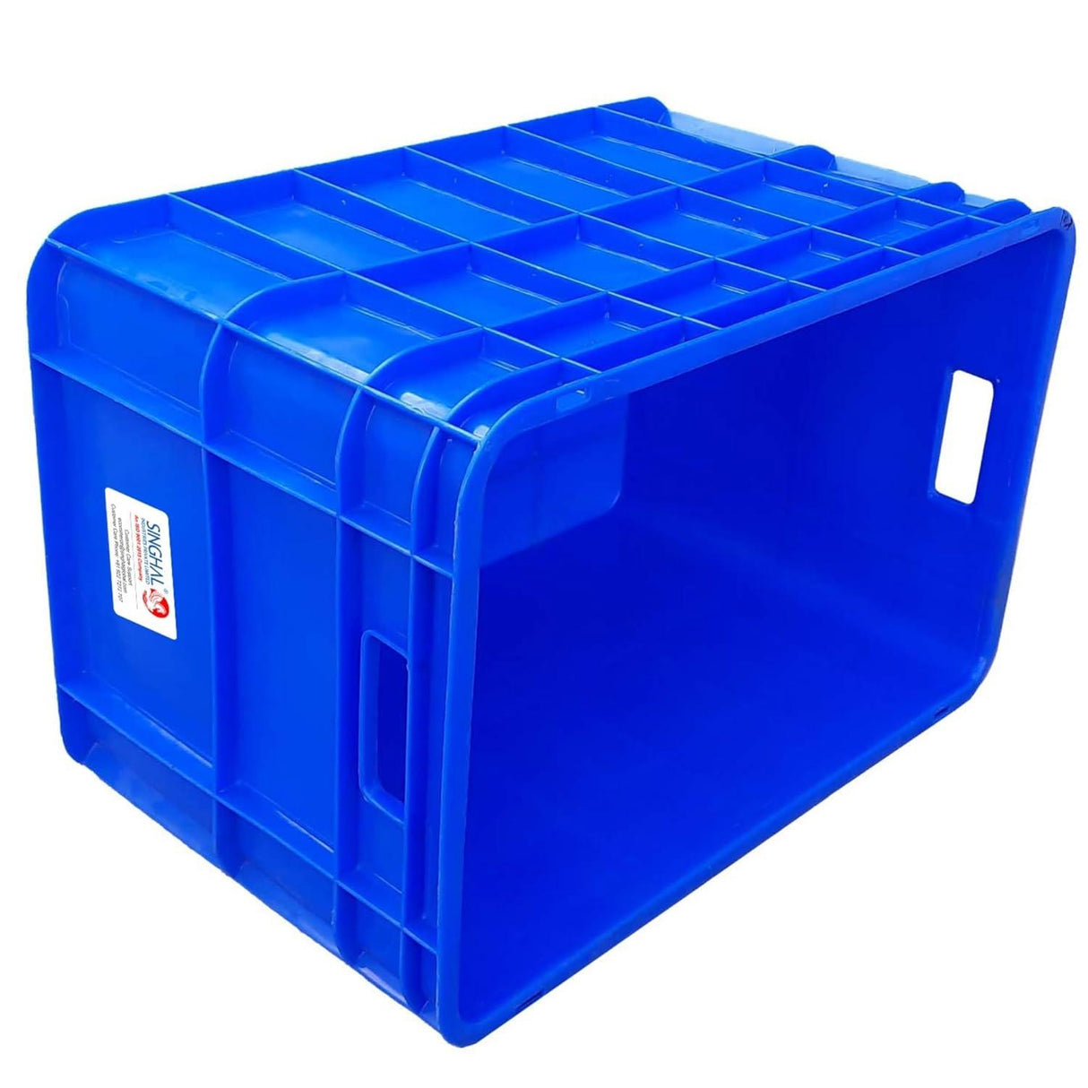 SINGHAL Heavy-Duty Blue Plastic Crate (2-Pack) – Versatile Round-Cornered Storage Bins for Fruits, Vegetables, Milk | 540 x 360 x 350 mm - Singhal Mart