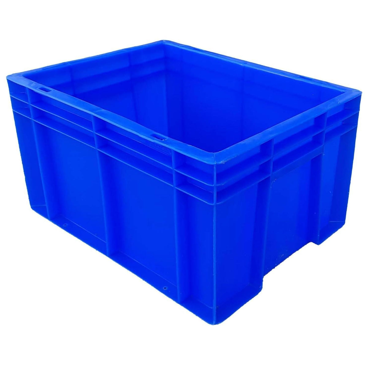 SINGHAL Heavy Duty Blue Plastic Crate 40x30x22 CM, Pack of 2 | Multipurpose Storage Bins for Vegetables, Fruits, Milk & More | Shelf Basket - Singhal Mart