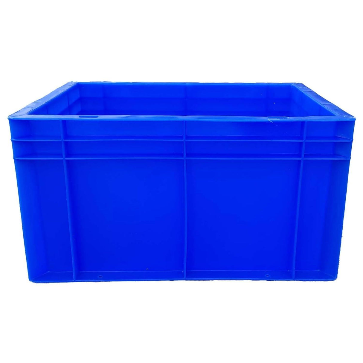 SINGHAL Heavy Duty Blue Plastic Crate 40x30x22 CM, Pack of 2 | Multipurpose Storage Bins for Vegetables, Fruits, Milk & More | Shelf Basket - Singhal Mart