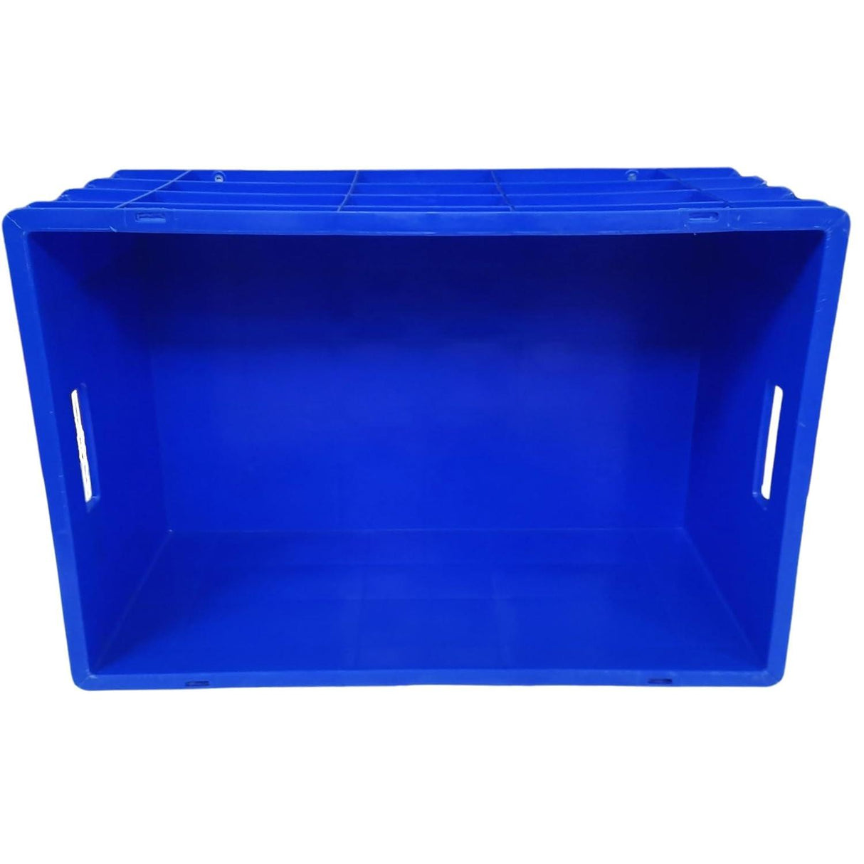 SINGHAL Heavy Duty Blue Portable Plastic Crate 60x40x27 CM | Storage Bin for Vegetables, Fruits, Milk | Large Shelf Basket for Multipurpose Use - Singhal Mart