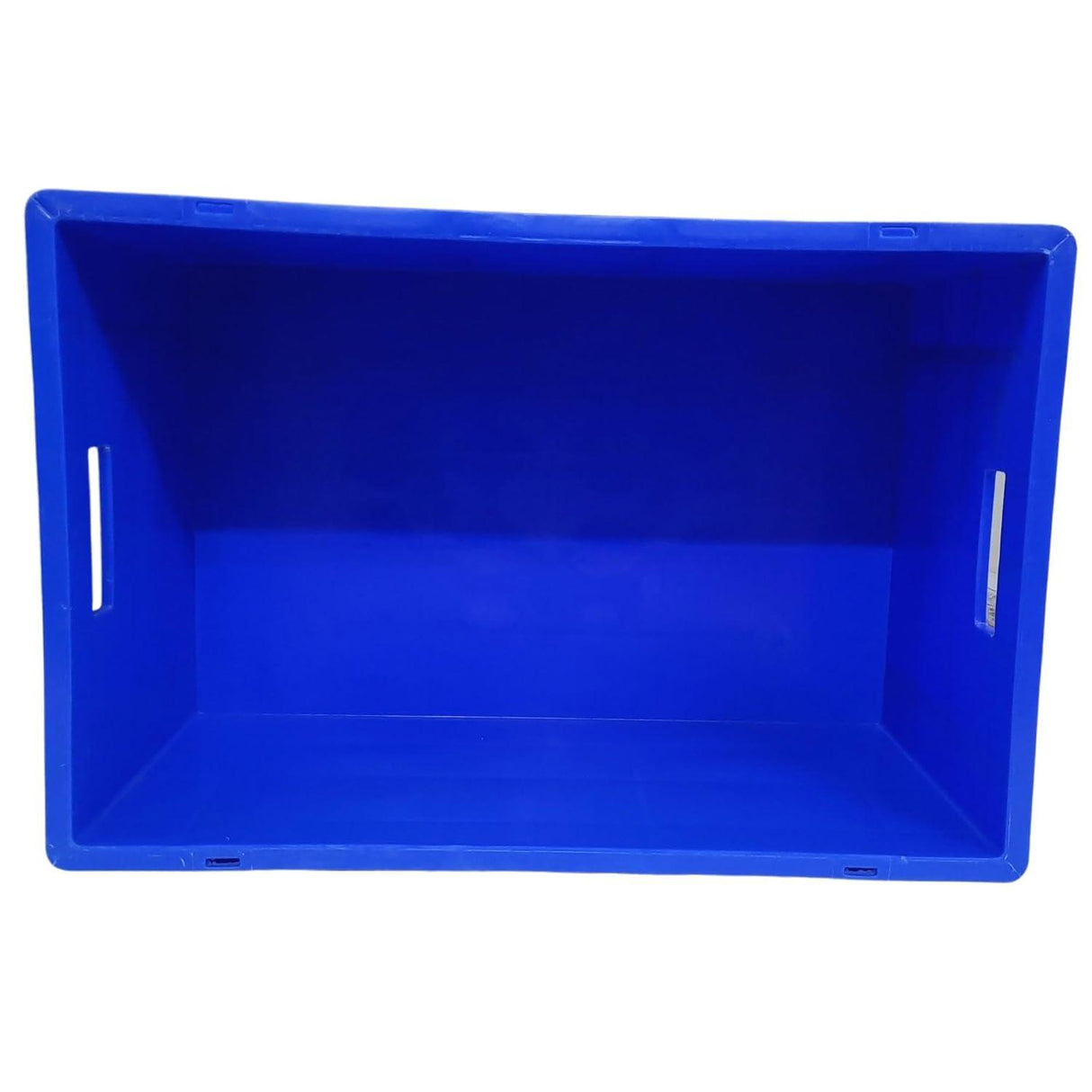 SINGHAL Heavy Duty Blue Portable Plastic Crate 60x40x27 CM | Storage Bin for Vegetables, Fruits, Milk | Large Shelf Basket for Multipurpose Use - Singhal Mart