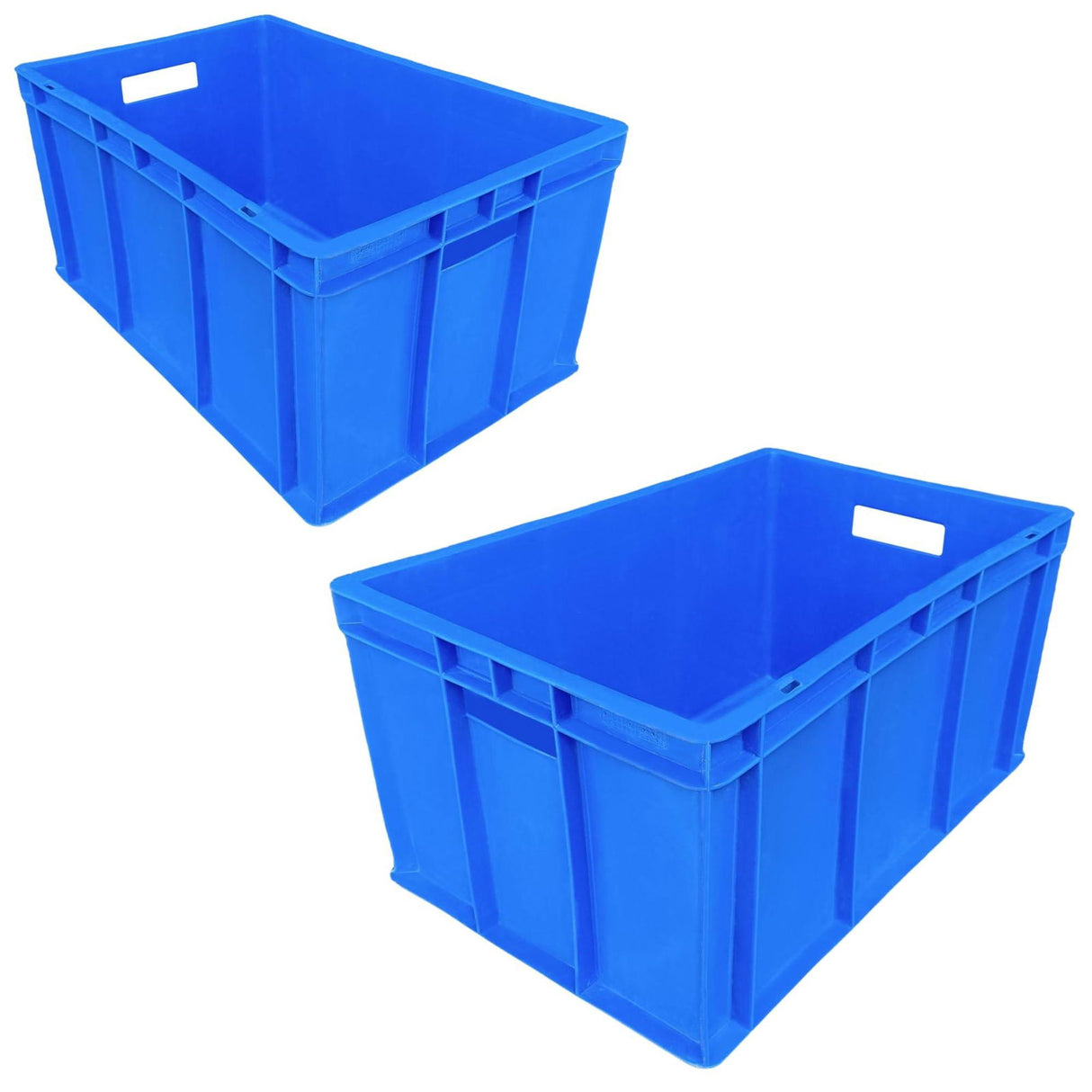 SINGHAL Heavy Duty Blue Portable Plastic Crate Set of 2 | Versatile Storage for Vegetables, Fruits, Fish, Milk | Large Shelf Baskets for Organizing - Singhal Mart