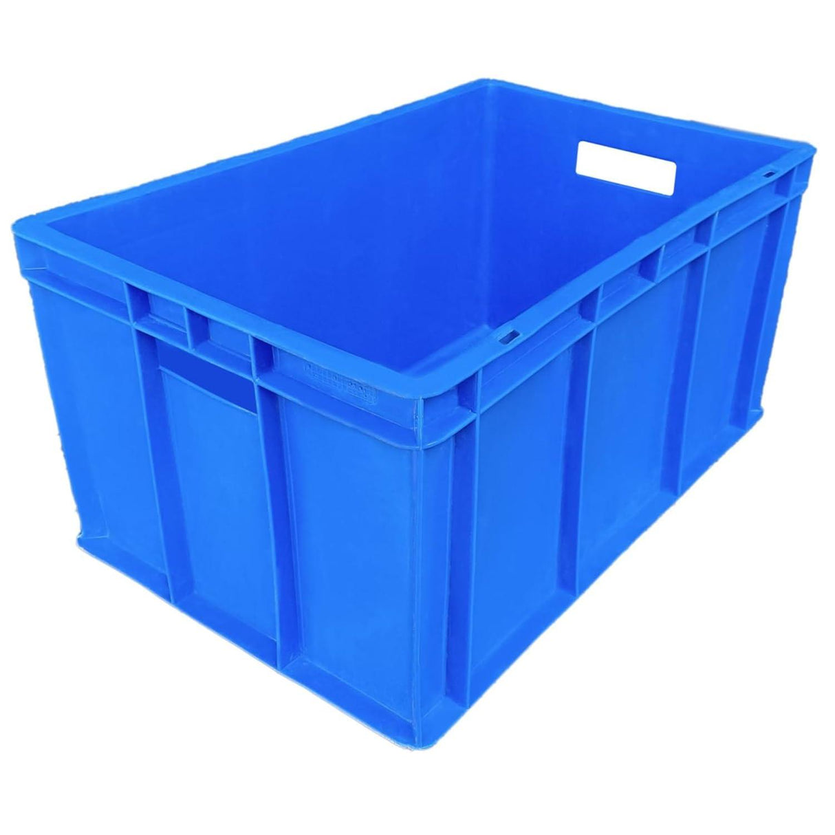 SINGHAL Heavy Duty Blue Portable Plastic Crate Set of 2 | Versatile Storage for Vegetables, Fruits, Fish, Milk | Large Shelf Baskets for Organizing - Singhal Mart