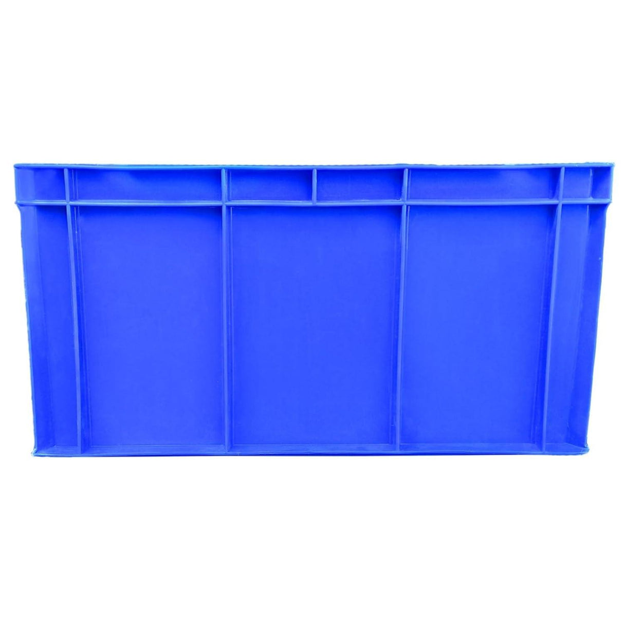 SINGHAL Heavy Duty Blue Portable Plastic Crate Set of 2 | Versatile Storage for Vegetables, Fruits, Fish, Milk | Large Shelf Baskets for Organizing - Singhal Mart