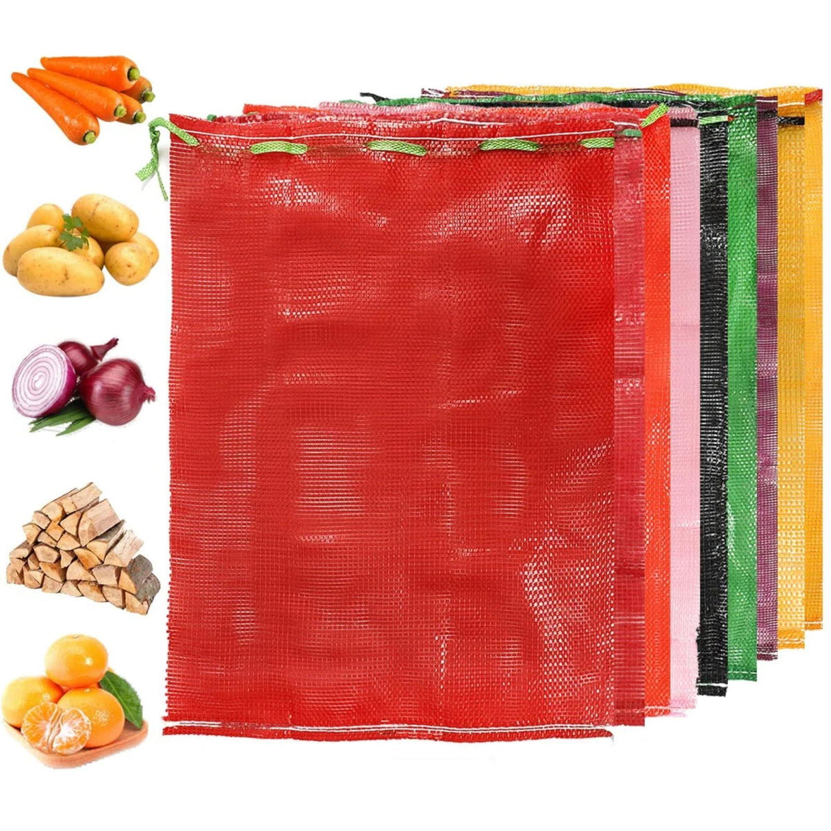 SINGHAL Leno Mesh Produce Bags – Reusable Vegetable and Onion Storage Net Bags, Washable (20x32 Inch, Blue, Pack of 10) - Singhal Mart