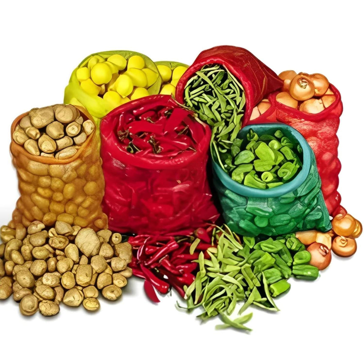 SINGHAL Leno Mesh Produce Bags – Reusable Vegetable and Onion Storage Net Bags, Washable (20x32 Inch, Blue, Pack of 10) - Singhal Mart