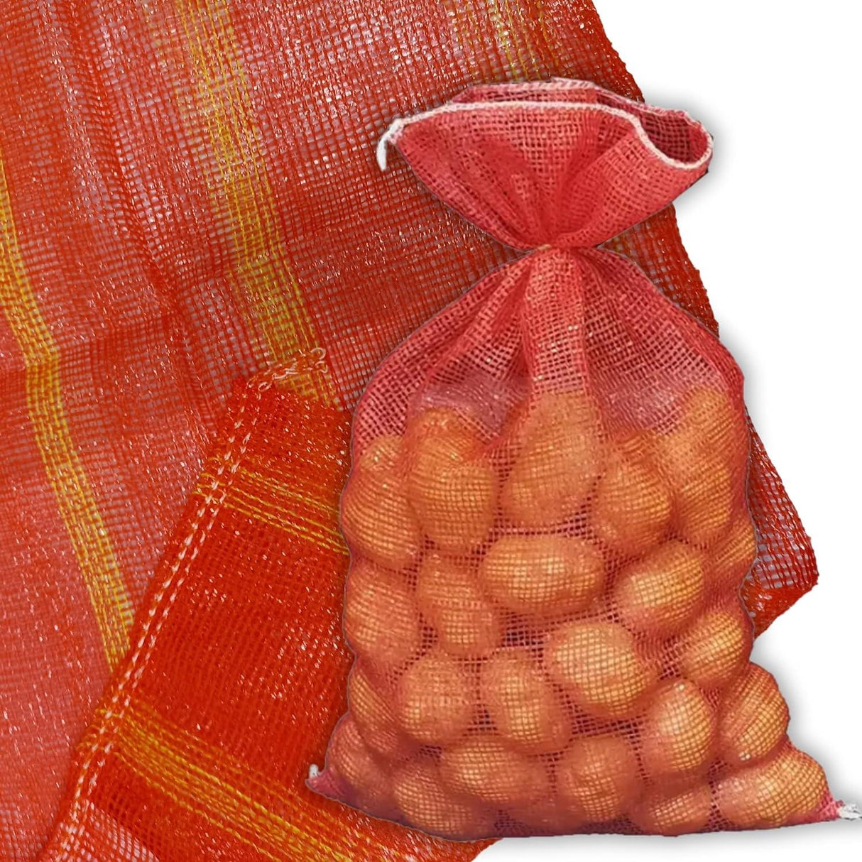 SINGHAL Leno Mesh Produce Bags – Reusable Vegetable and Onion Storage Net Bags, Washable (20x32 Inch, Blue, Pack of 10) - Singhal Mart