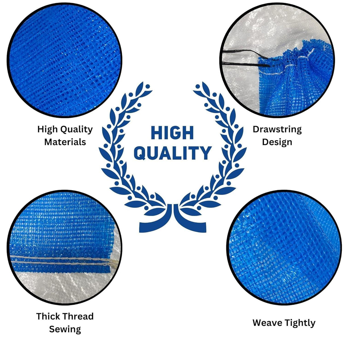 SINGHAL Leno Mesh Produce Bags – Reusable Vegetable and Onion Storage Net Bags, Washable (20x32 Inch, Blue, Pack of 10) - Singhal Mart