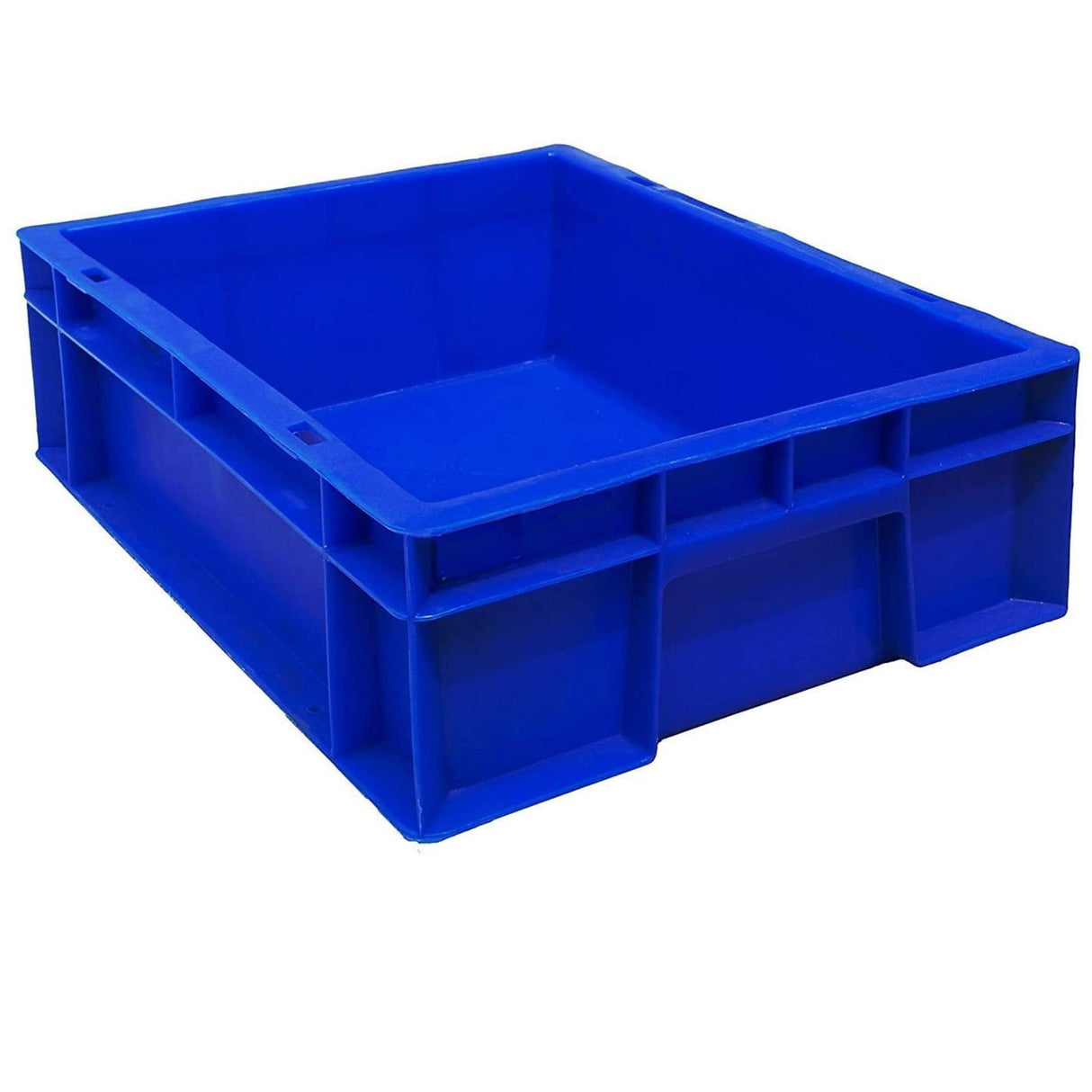 SINGHAL Multipurpose Heavy Duty Blue Portable Plastic Crate 40x30x12 CM for Storage | Shelf Basket Bin for Vegetables, Fruits, Milk - Singhal Mart