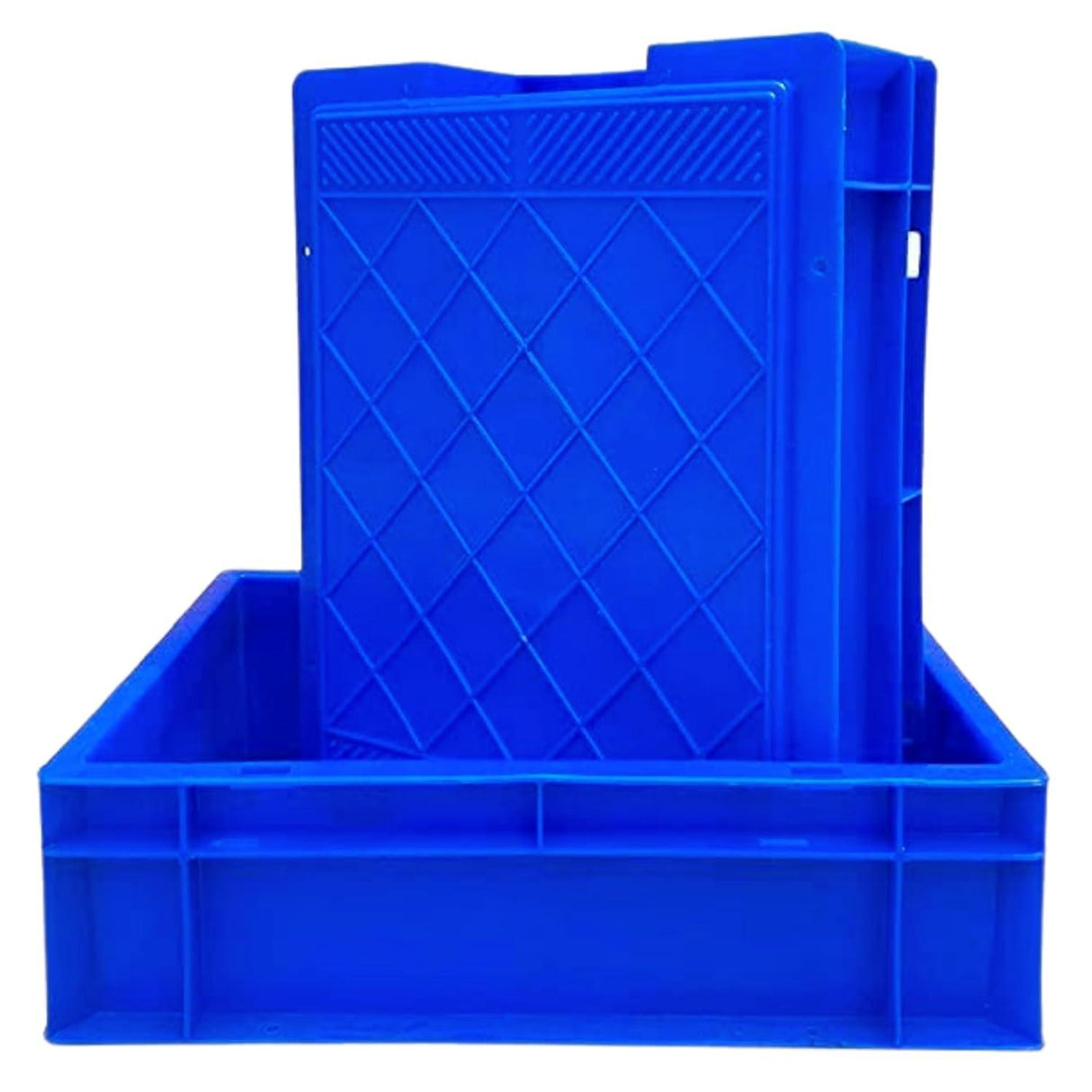 SINGHAL Multipurpose Heavy Duty Blue Portable Plastic Crate 40x30x12 CM for Storage | Shelf Basket Bin for Vegetables, Fruits, Milk - Singhal Mart
