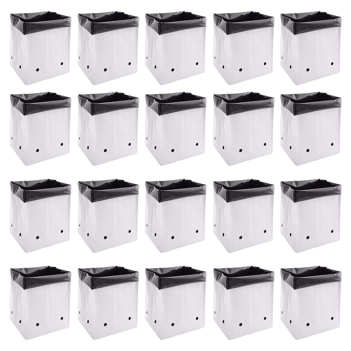 SINGHAL Poly Grow Bags Perfect for Vegetable and Flowering Plants, White Outside, Black Inside Grow Bag, 24x24x40 Cms -20 pcs - Singhal Mart