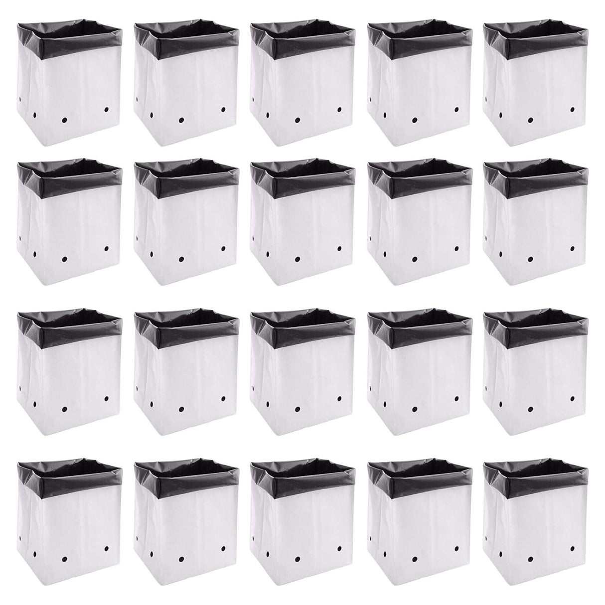 SINGHAL Poly Grow Bags Perfect for Vegetable and Flowering Plants, White Outside, Black Inside Grow Bag, 24x24x40 Cms -20 pcs - Singhal Mart