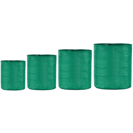 SINGHAL UV-Protected HDPE Round Grow Bags Combo, 12x12, 12x15, 15x15, 15x18 Inch - Pack of 4 for Terrace and Vegetable Gardening - Singhal Mart