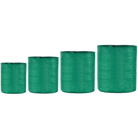 SINGHAL UV-Protected HDPE Round Grow Bags Combo, 12x12, 12x15, 15x15, 15x18 Inch - Pack of 4 for Terrace and Vegetable Gardening - Singhal Mart