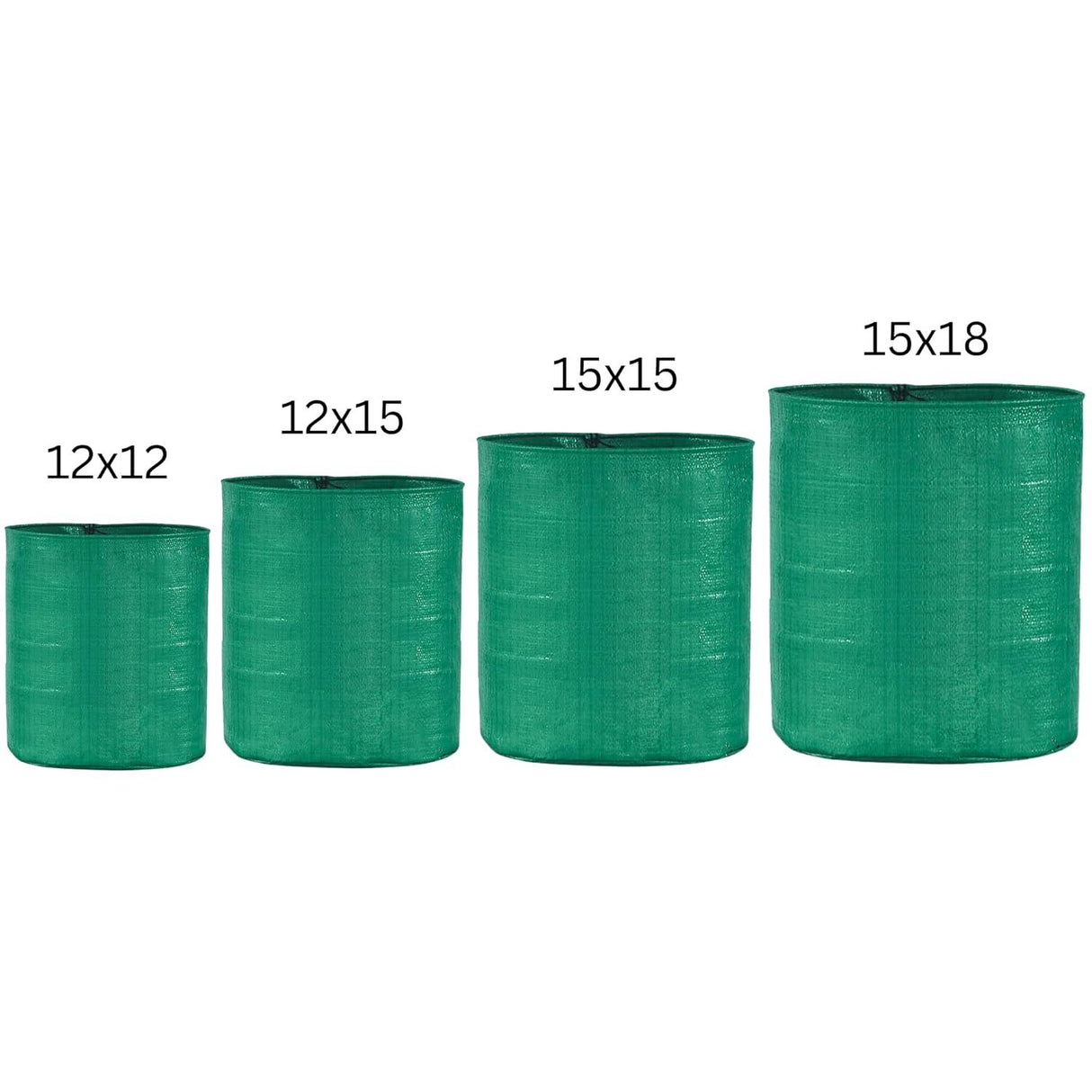 SINGHAL UV-Protected HDPE Round Grow Bags Combo, 12x12, 12x15, 15x15, 15x18 Inch - Pack of 4 for Terrace and Vegetable Gardening - Singhal Mart