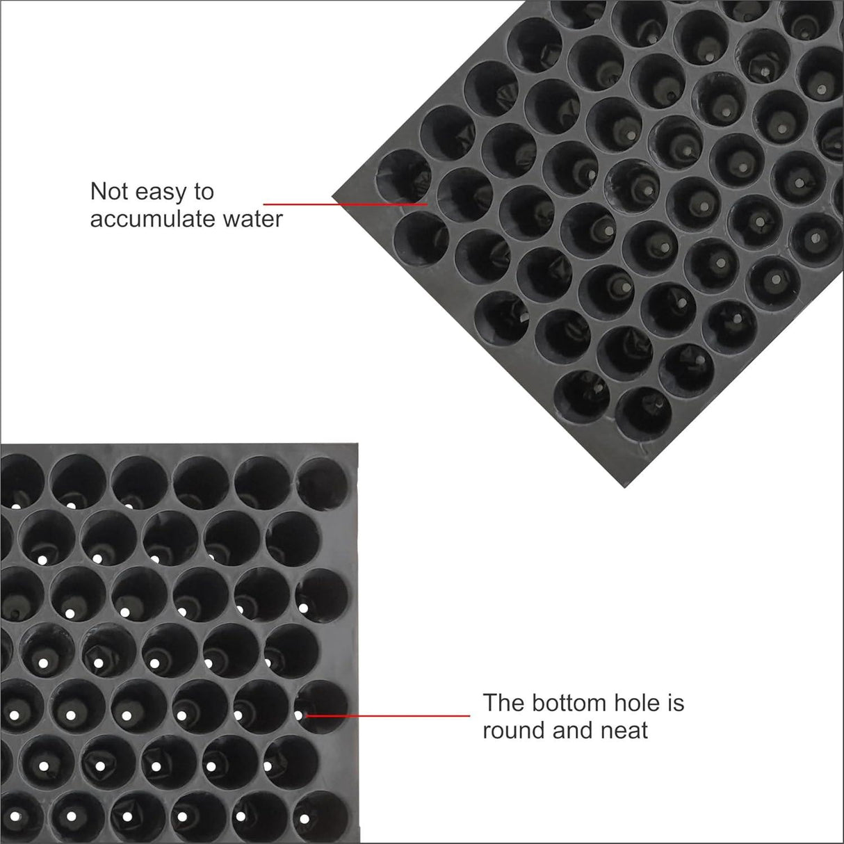 Seedling Tray - Pack of 15 (Black, 70 Holes) Germination Trays for Seedling, Nursery Trays for Plants, Reusable Plastic Trays for Garden Plantation, 70 Cavities Tray for Seeding - Singhal Mart