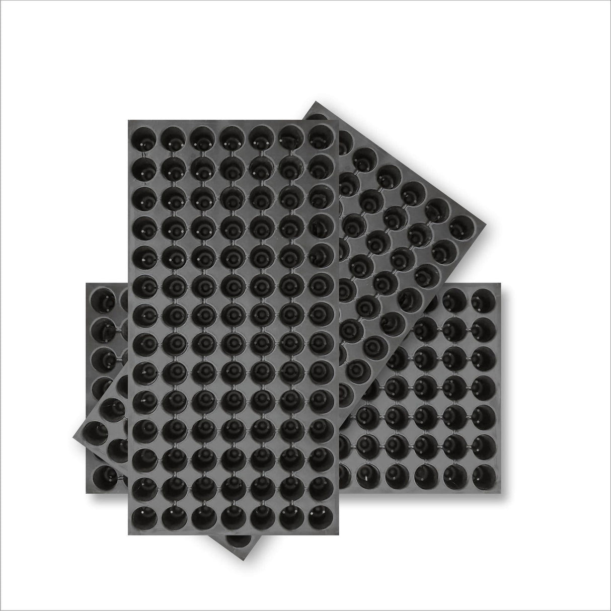 Seedling Tray Pack of 12 – Black 98-Hole Germination Trays for Seedlings, Nursery Plants, Reusable Plastic Trays for Efficient Garden Seeding - Singhal Mart