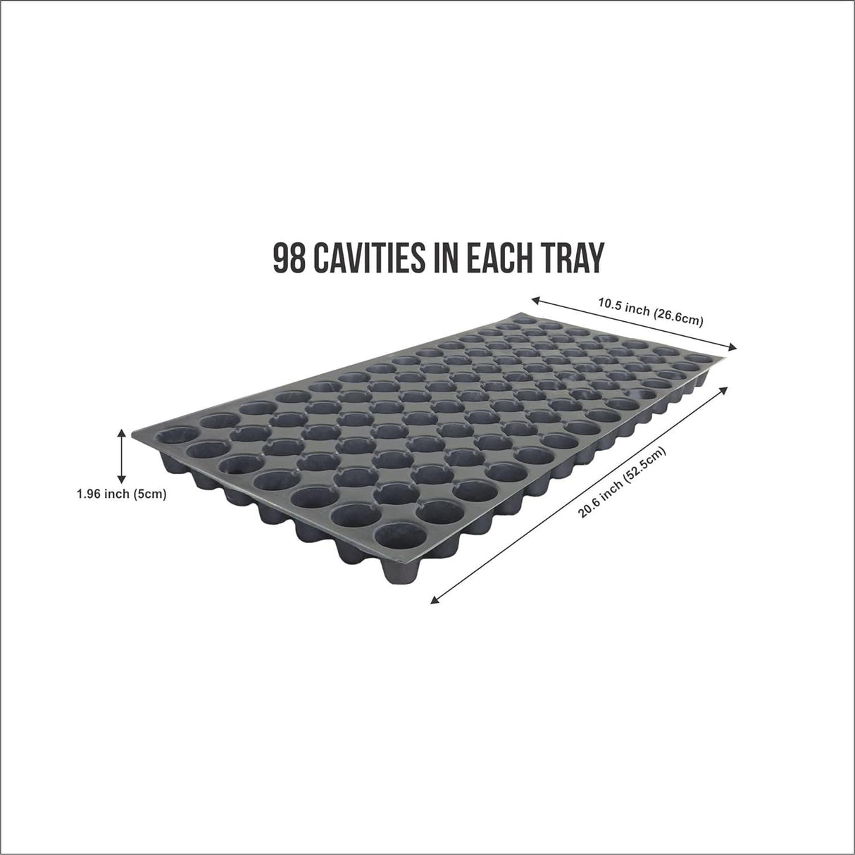 Seedling Tray Pack of 12 – Black 98-Hole Germination Trays for Seedlings, Nursery Plants, Reusable Plastic Trays for Efficient Garden Seeding - Singhal Mart