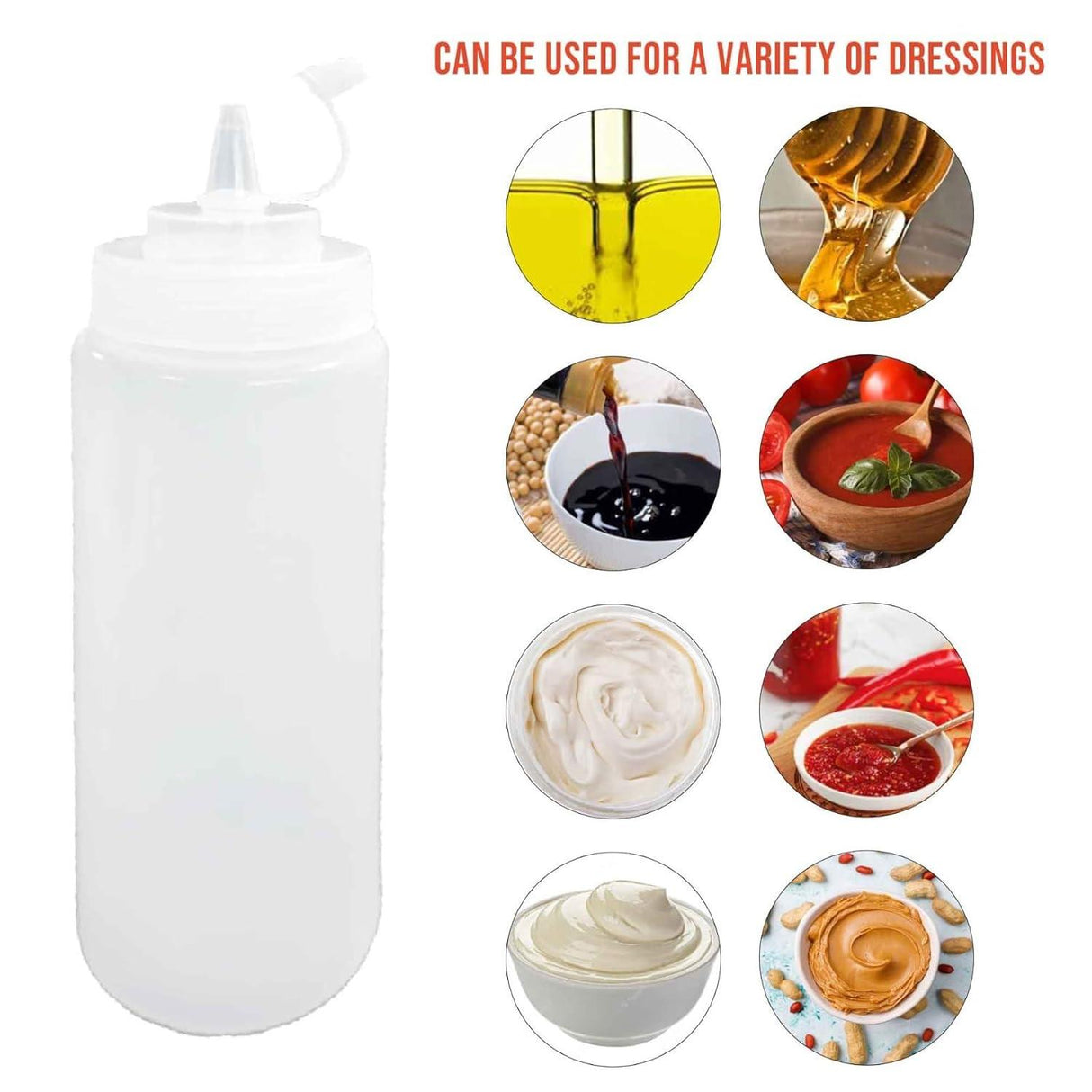 Set of 12 plastic squeeze bottles with caps, perfect for ketchup, mustard, and sauces. Each bottle holds 150 ML for easy dispensing - Singhal Mart