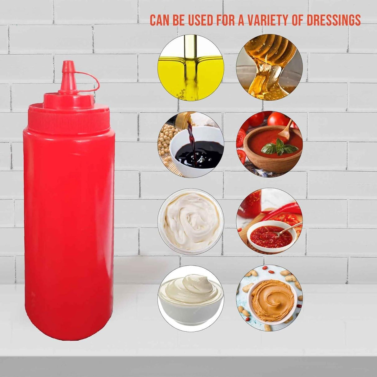Set of 4 plastic squeeze bottles with caps, perfect for ketchup, mustard, and sauces. Each 150 ML bottle ensures easy dispensing and organized storage - Singhal Mart