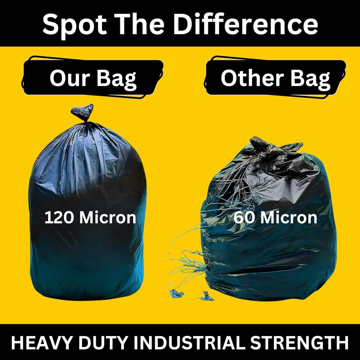 Singhal 120 Micron 18x21 Inch Garbage Bags | Pack of 25 | Medium size, durable plastic trash bags for kitchens, offices, warehouses, restaurants, and hotels - Singhal Mart