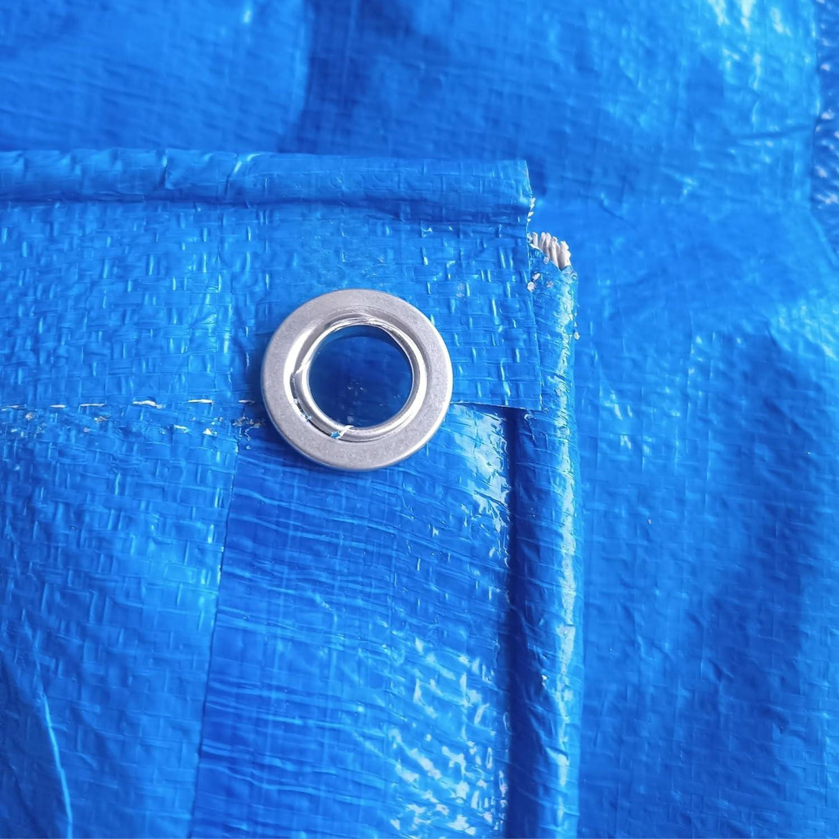 Singhal 18x24 ft Tarpaulin Sheet, 170 GSM HDPE, Waterproof & UV Treated, Heavy Duty Blue Tarpaulin with Strong Aluminum Eyelets at Each Corner - Singhal Mart