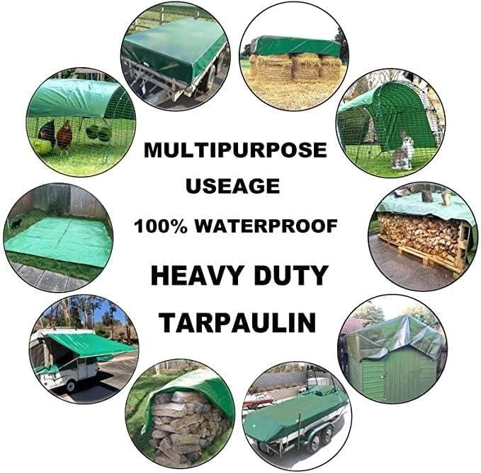 Singhal 18x24ft 170 GSM Tarpaulin Sheet Waterproof Pure Virgin HDPE UV Treated Heavy Duty Tadpatri, Tirpal, Multipurpose Sheet Yellow, Strong Aluminium Eyelets Every Corner - Singhal Mart