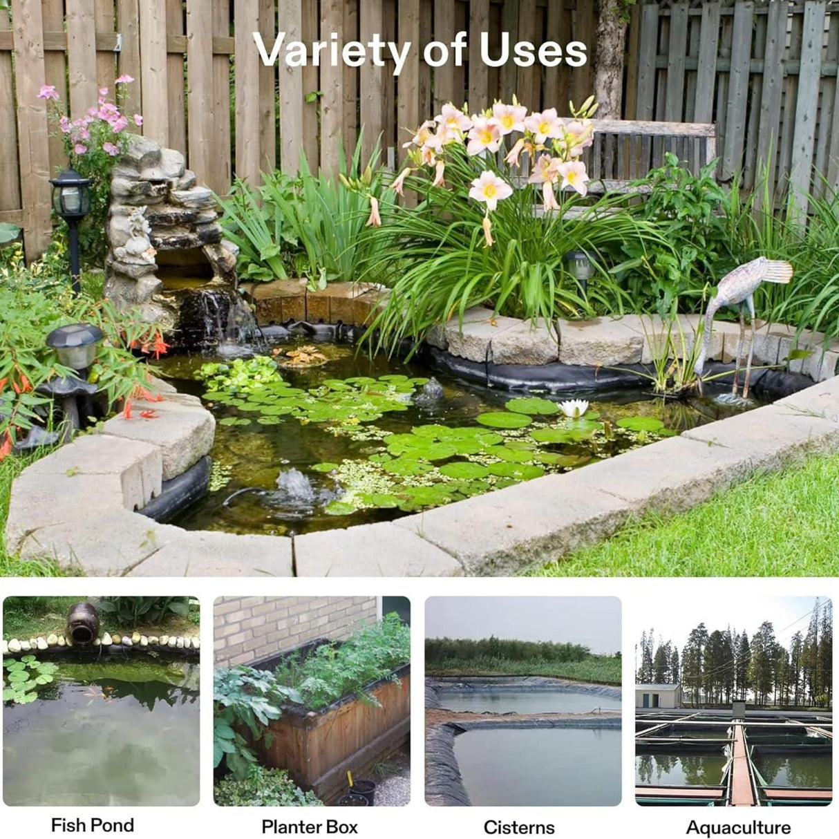 Singhal 250 Micron HDPE Pond Liner Sheet Geomembrane Sheet 4.23ft x 20ft, Heavy Duty Small Garden Backyard Waterfall Lilly Ponds Lining Fabric (Black) - Singhal Mart