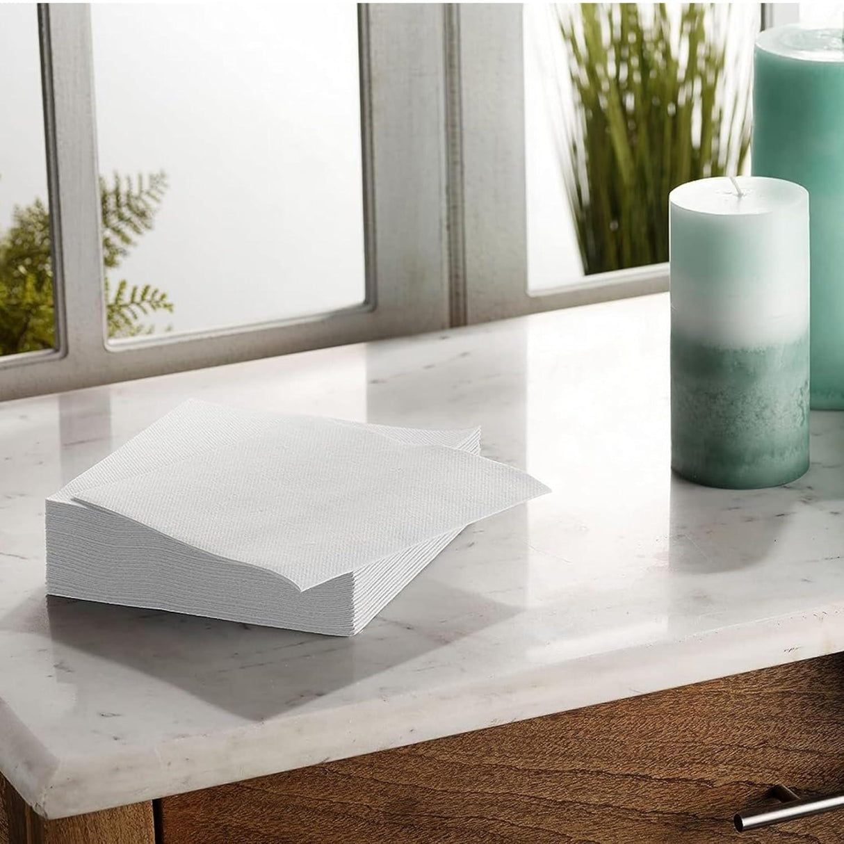 Singhal 2 Ply Plain Tissue Paper Napkins, 30x30 CM - Pack of 3, 50 Pulls Per Pack, 150 Sheets Total - Singhal Mart