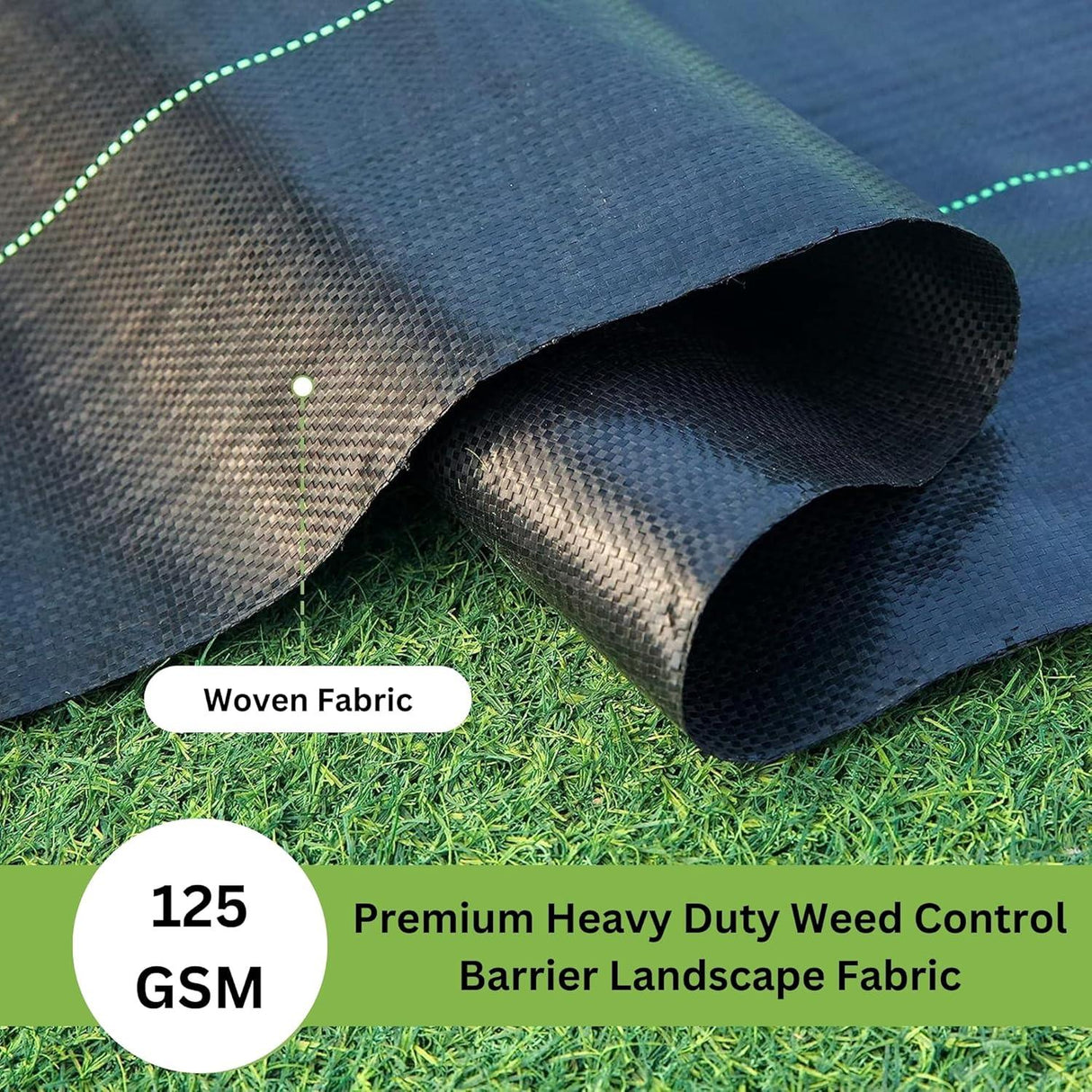 Singhal Garden Weed Control Mat – 2x3m Heavy Duty 125 GSM Black Landscape Fabric, Eco-Friendly Weed Block for Effective Bed Gardening - Singhal Mart