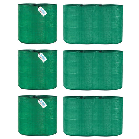 Singhal HDPE UV-Protected Round Plant Grow Bags Combo - 12x12 and 24x9 Inches (Set of 6 Bags, 3 of Each Size) for Terrace and Vegetable Gardening - Singhal Mart
