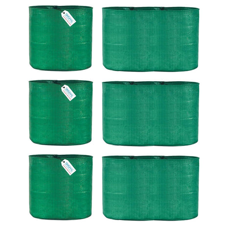 Singhal HDPE UV-Protected Round Plant Grow Bags Combo - 12x12 and 24x9 Inches (Set of 6 Bags, 3 of Each Size) for Terrace and Vegetable Gardening - Singhal Mart