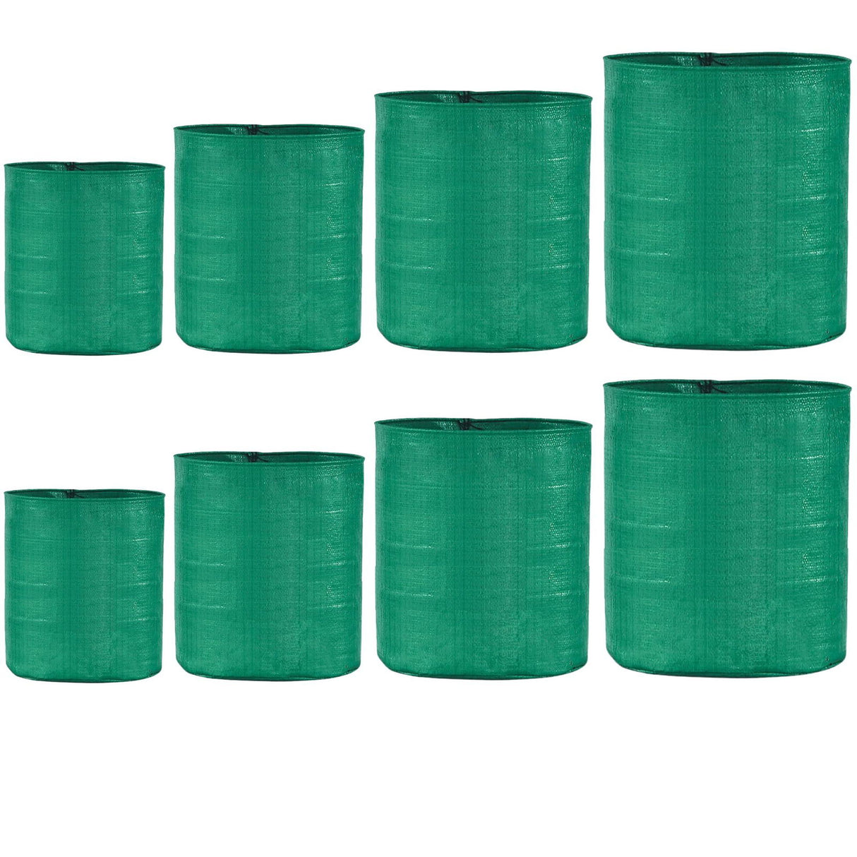Singhal HDPE UV-Protected Round Plant Grow Bags Combo, 12x12, 12x15, 15x15, 15x18 Inches - Set of 8 Bags (2 Bags Each Size) for Terrace and Vegetable Gardening - Singhal Mart