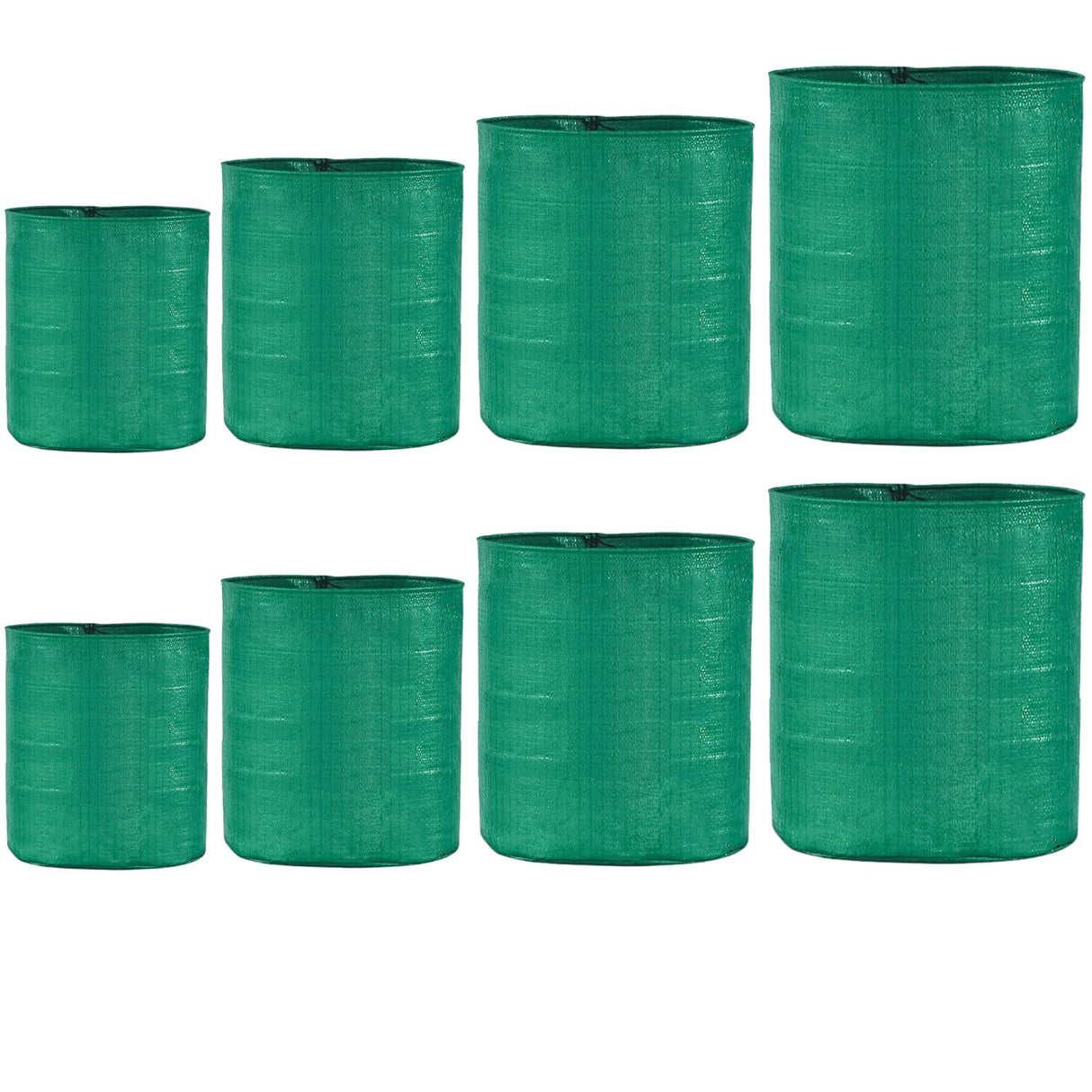 Singhal HDPE UV-Protected Round Plant Grow Bags Combo, 12x12, 12x15, 15x15, 15x18 Inches - Set of 8 Bags (2 Bags Each Size) for Terrace and Vegetable Gardening - Singhal Mart