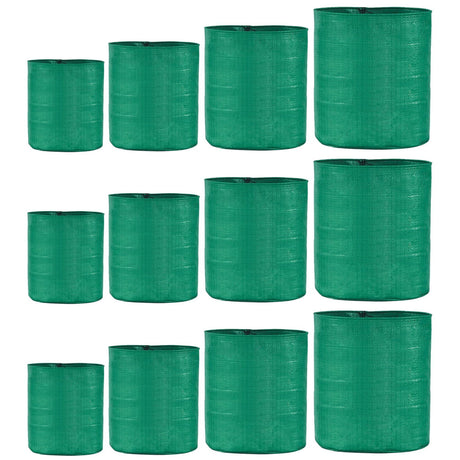 Singhal HDPE UV-Resistant Round Plant Grow Bags Combo - 12x12, 12x15, 15x15, 15x18 Inch (Set of 12 Bags, 3 Bags Each Size) for Terrace and Vegetable Gardening - Singhal Mart
