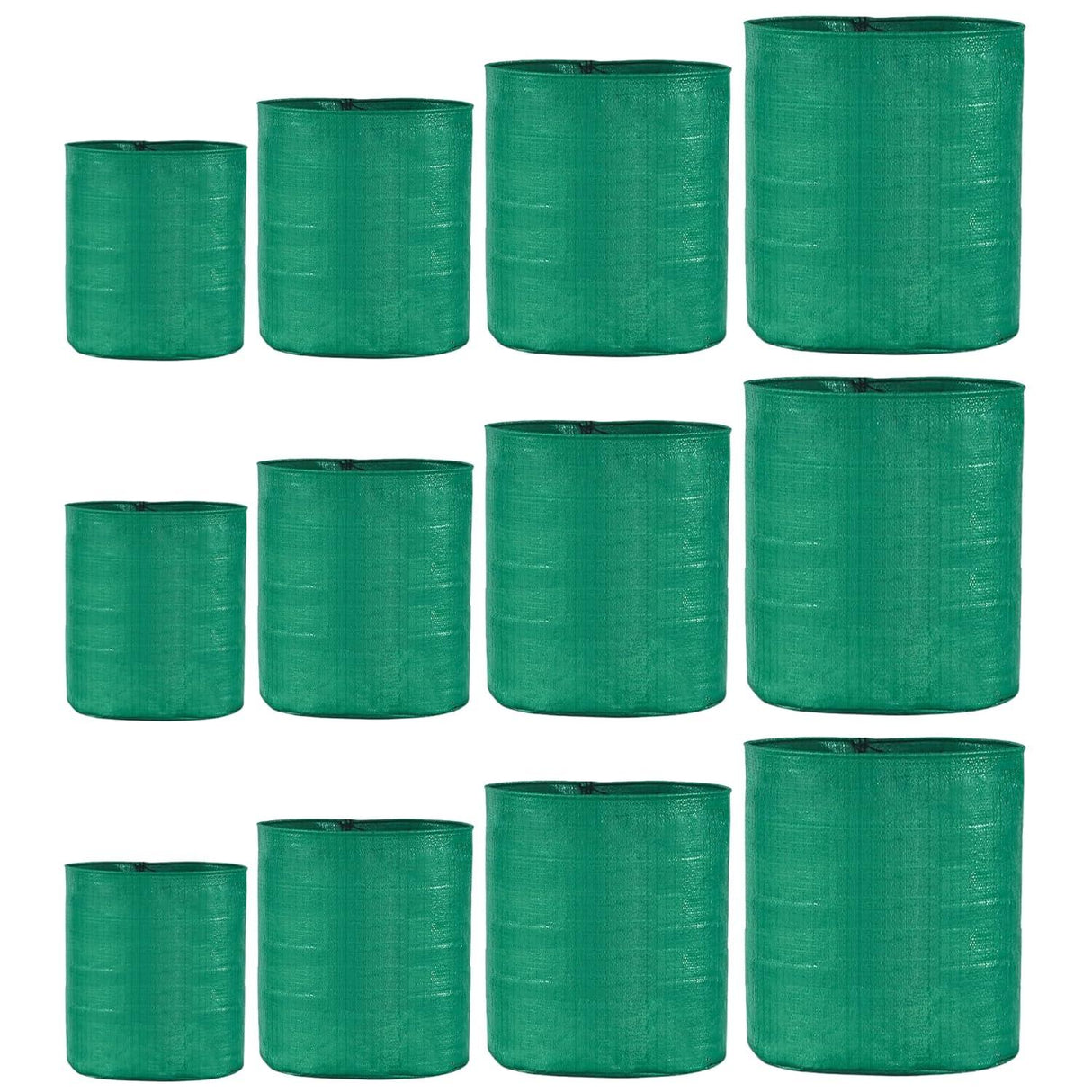 Singhal HDPE UV-Resistant Round Plant Grow Bags Combo - 12x12, 12x15, 15x15, 15x18 Inch (Set of 12 Bags, 3 Bags Each Size) for Terrace and Vegetable Gardening - Singhal Mart