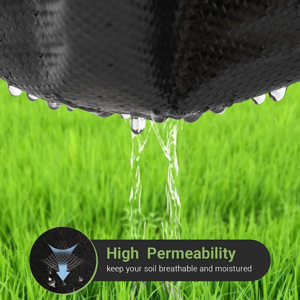 Singhal Premium Garden Weed Control Barrier Sheet Mat 2x3m, Heavy Duty 110 GSM Landscape Fabric for Gardening, Agriculture, Outdoor Projects (Black) - Singhal Mart