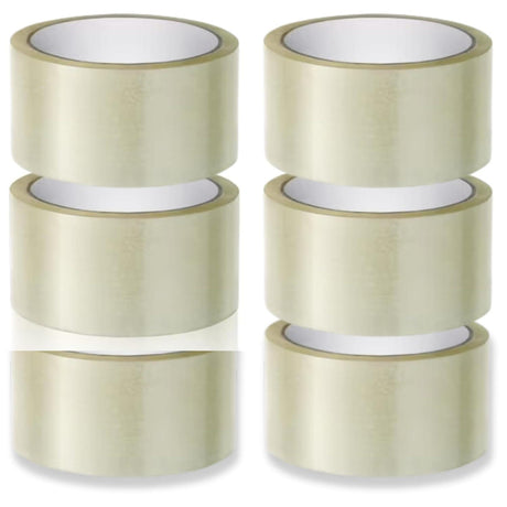 Transparent Cello Tape, 48mm x 65m, Clear | BOPP Adhesive Packing Tape, Set of 6 Rolls - Singhal Mart