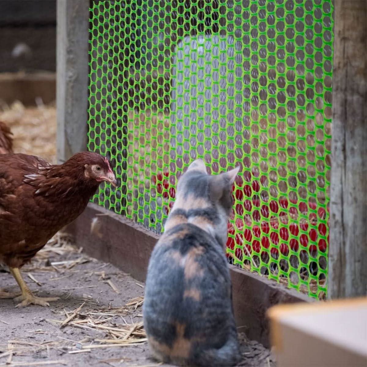 Tree Guard Net, Garden Fencing Net Virgin Plastic Green Color with 1 Cutter and 50 PVC Tag - Singhal Mart