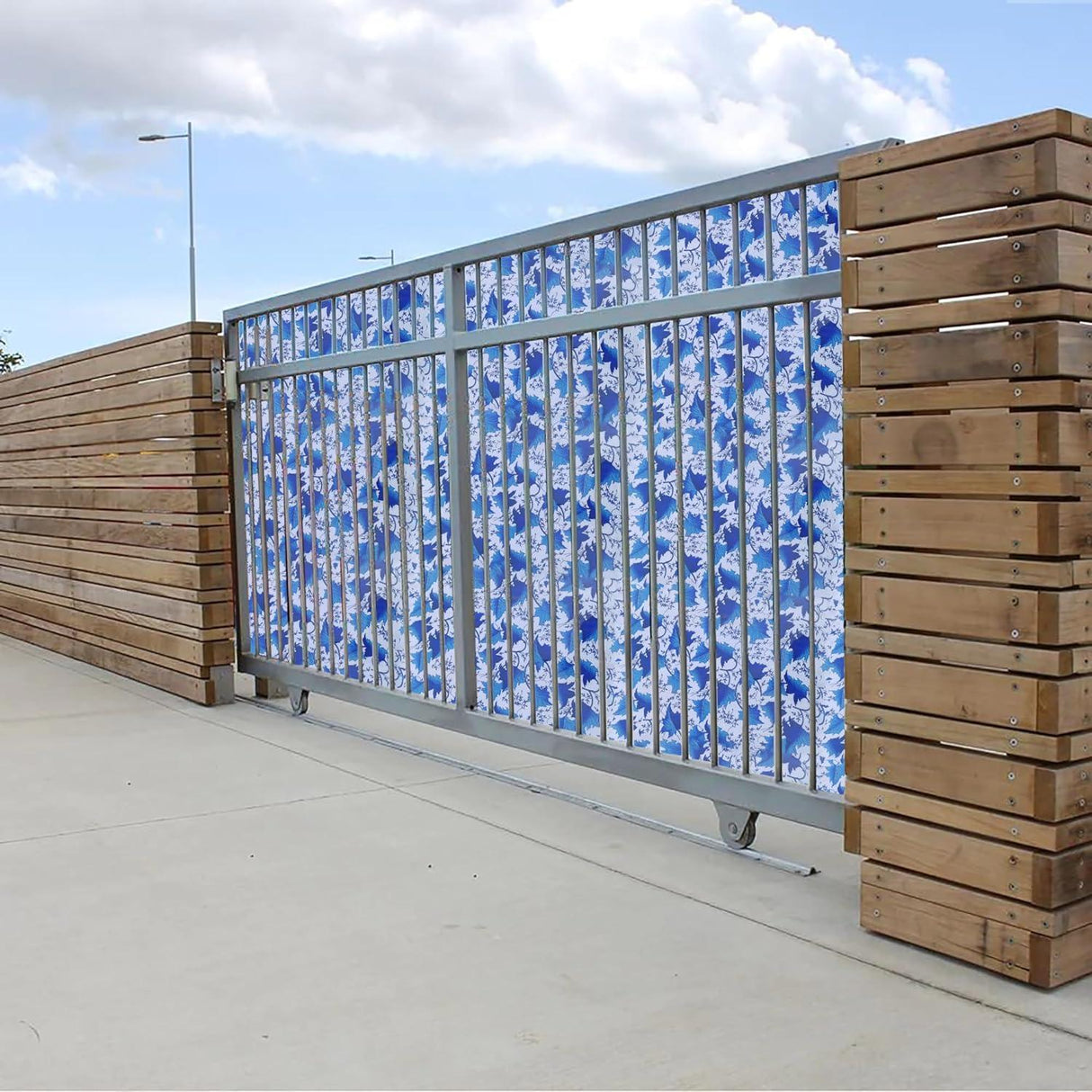 UV-Resistant Polypropylene Gate cover Sheet – 3x15 ft, Floral Design. Durable grill and balcony covering sheet for privacy and safety. - Singhal Mart