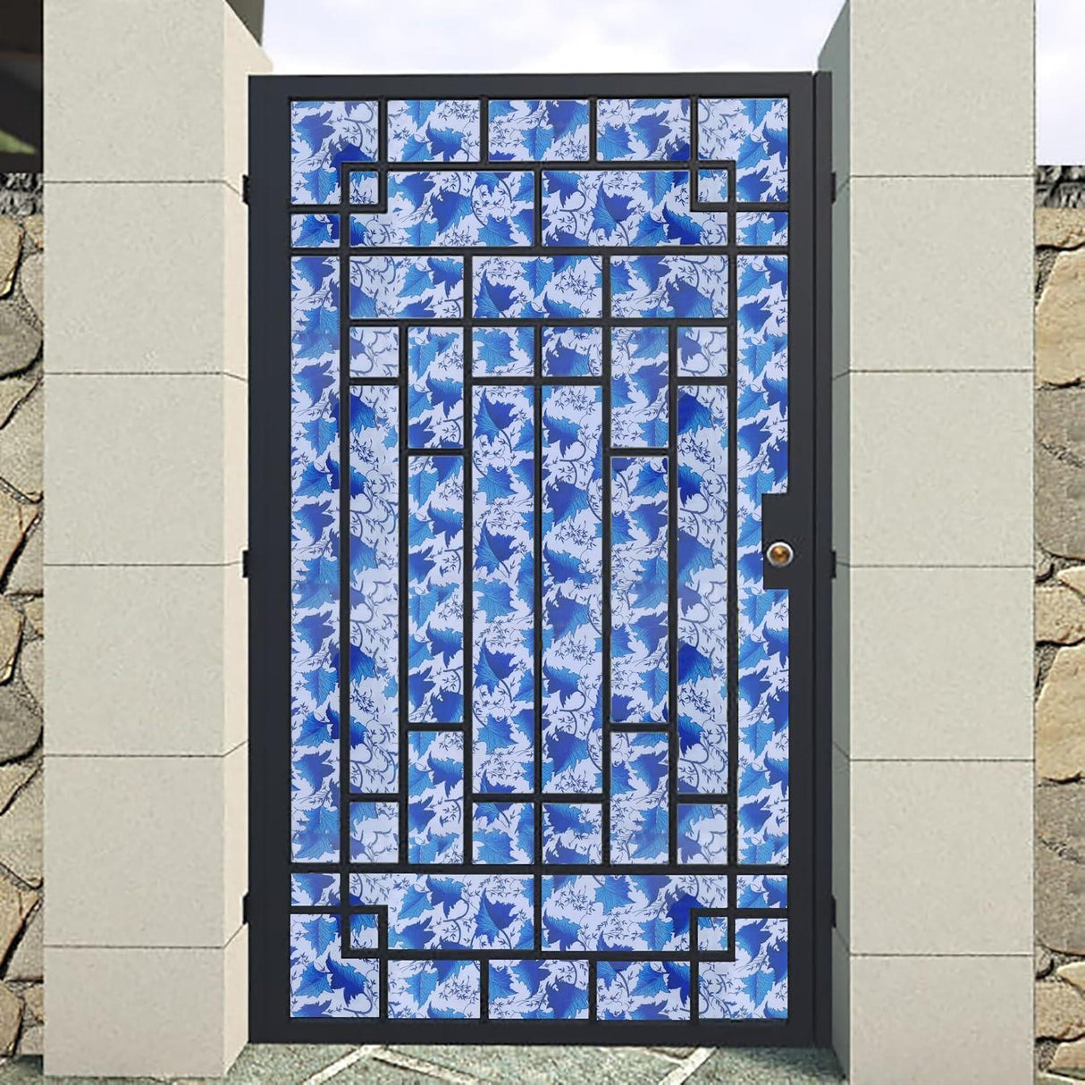 UV-Resistant Polypropylene Gate cover Sheet – 3x15 ft, Floral Design. Durable grill and balcony covering sheet for privacy and safety. - Singhal Mart