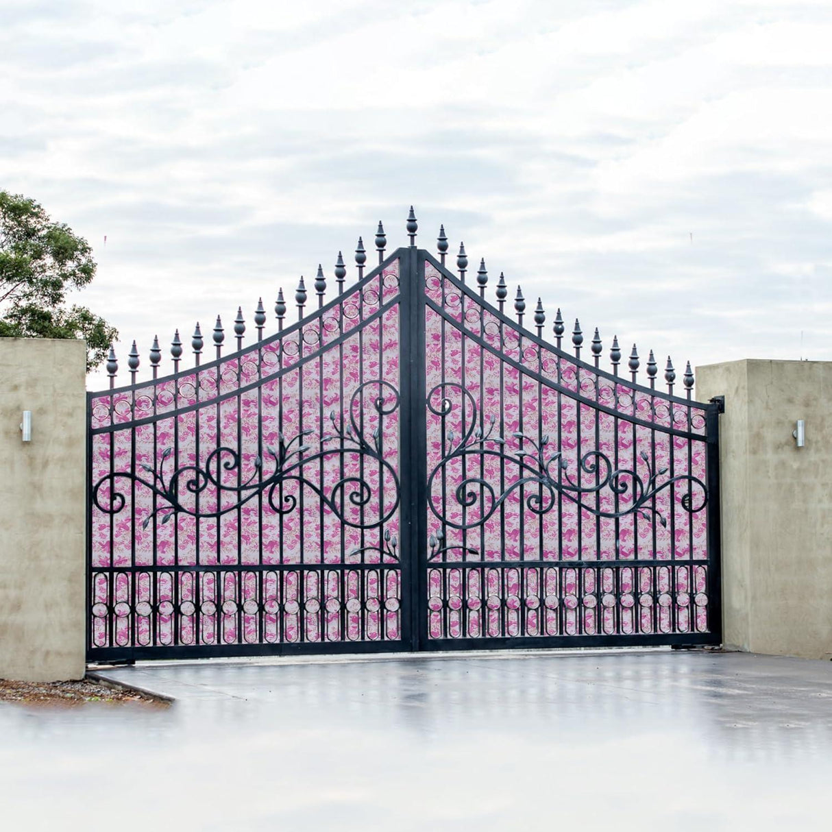 UV-Resistant Polypropylene Sheet – Pink Printed Design for Car Parking, Gates, Grills, Balconies & Privacy (3x10 Feet) – Durable & Stylish Covering - Singhal Mart