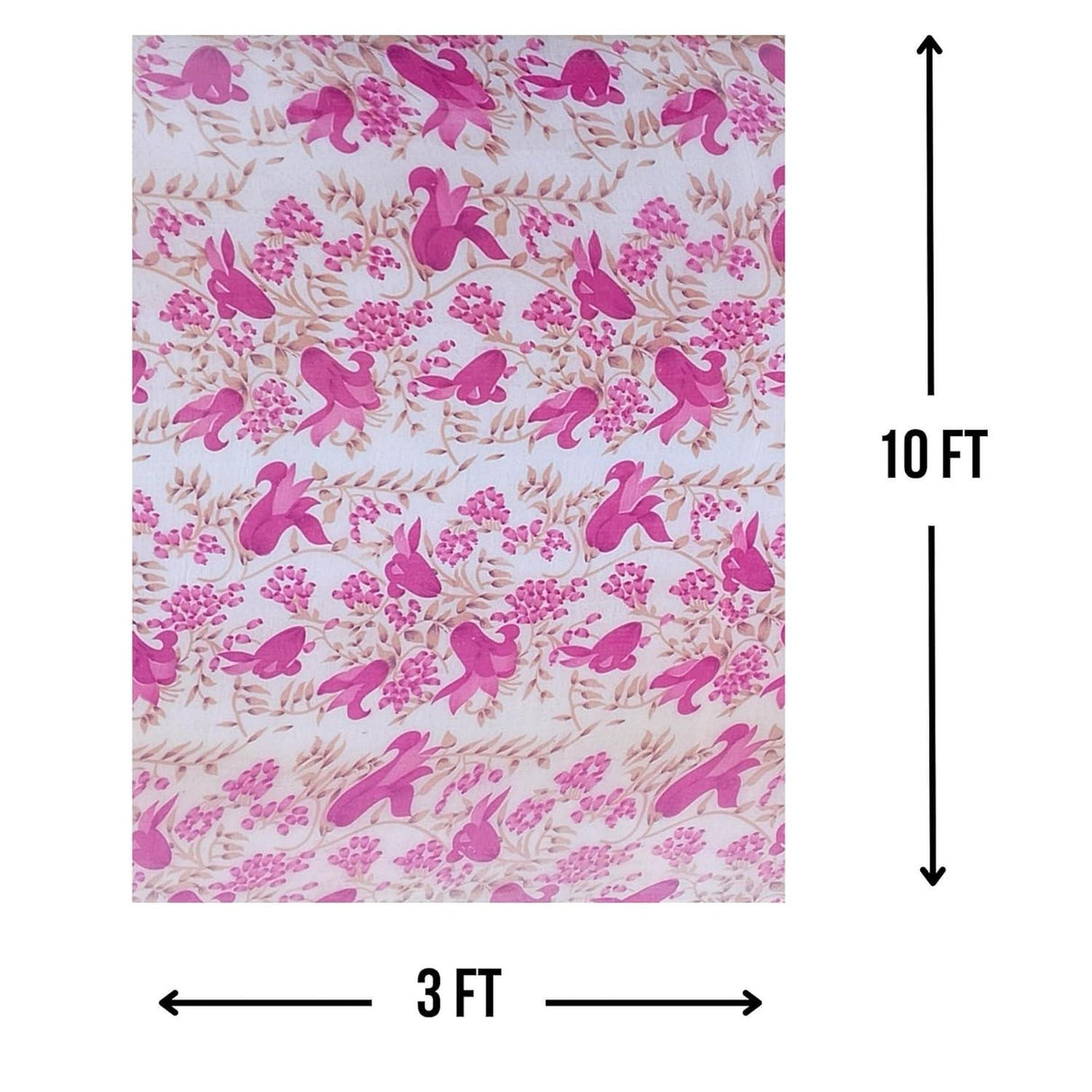 UV-Resistant Polypropylene Sheet – Pink Printed Design for Car Parking, Gates, Grills, Balconies & Privacy (3x10 Feet) – Durable & Stylish Covering - Singhal Mart